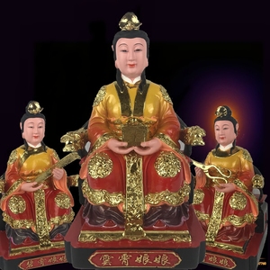 三霄娘娘神像云霄碧霄琼霄佛像碧游宫仙子道教神像供奉摆件12英寸