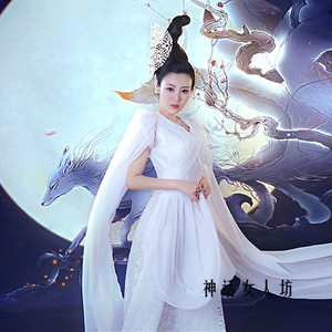 影楼写真服装青丘狐传说女古装仙女装演出服白色仙子装性感女汉服