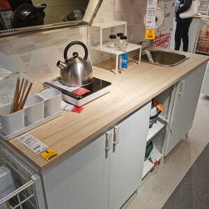 宜家正品宜伯肯操作台面搁板双面操作台浅腊木色层压板北欧简约