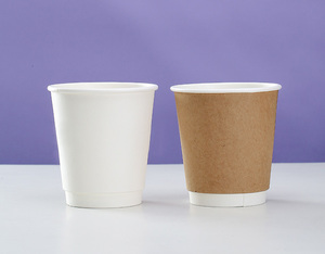 8oz10oz12oz16oz20oz咖啡双层牛皮纸杯奶茶杯带盖可定制纸杯