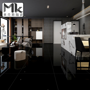 黑色亮光大理石瓷砖咖啡厅酒店地板砖简约哑光工程瓷砖墙地砖