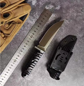 户外进口a8钢忍者小直刀华匠坊手工哈刃战术防身军刀锋利刀具