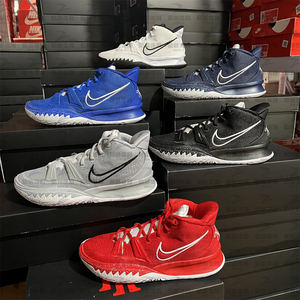 0027人付款淘宝莆田kyrie欧文7黑白主题减震实战气垫篮球鞋男8代灰蓝