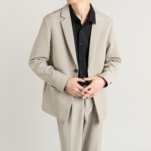 轻熟风男装单西上衣韩版宽松休闲西服男士春秋季潮流帅气西装外套