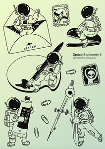[透明印章]空间站文创宇宙士文具新款宇宙士宇航员可爱手帐周边