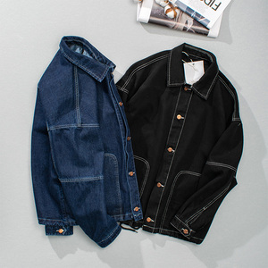 设计师款!线下800  水洗丹宁色 春季男士休闲大口袋牛仔夹克外套