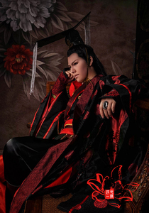 abcd12_70淘宝红黑杀手侠客帅气公子男古装 万用古风cos服cosplay