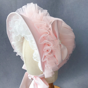 春秋宝宝欧式宫廷帽婴儿大檐英伦复古公主帽百天周岁礼帽拍照摄影