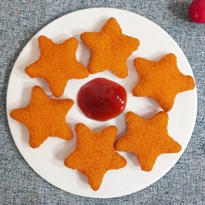 翱马香五星鸡块50个装1kg鸡米花脆香鸡炸鸡幸运星炸鸡串20串包装