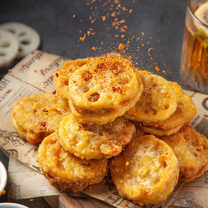 香脆藕盒耦合片裹粉藕片油炸冷冻半成品炸鸡店商用小吃1000g包邮