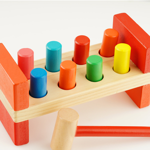 木制1-2-3-5岁宝宝 益智早教打桩台玩具 婴幼儿童智慧敲打台