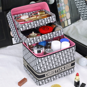 高级化妆包女便携大容量旅行化妆品收纳盒2024新款ins手提多层箱