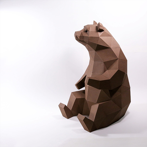 熊熊 动物纸模摆件几何3d立体场景diy手工创意礼物材料包