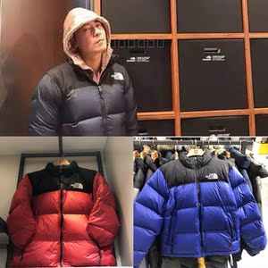 陈冠希同款 韩国直邮the northface/北面1996联名橙色羽绒服