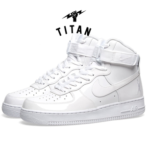 nike air force 1 af1纯白漆皮拉希德华莱士高帮板鞋 743546-107
