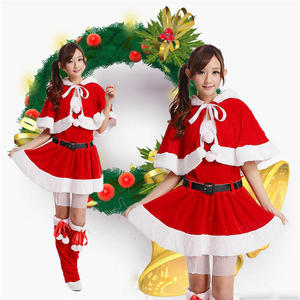 圣诞演出服装 圣诞节cosplay服饰 圣诞老人圣诞衣服成人女装斗篷