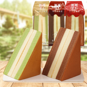 然利手工三明治蛋糕抹茶巧克力早餐三角蛋糕营养零食散装整箱4斤