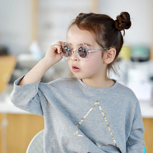 儿童眼镜太阳镜防紫外线宝宝花朵女童小朋友太阳花偏光墨镜遮阳镜