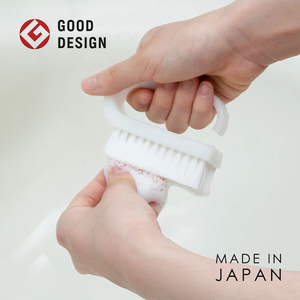 日本进口指甲缝清洁刷家用儿童洗手刷环柄软毛手背部去污渍小刷子
