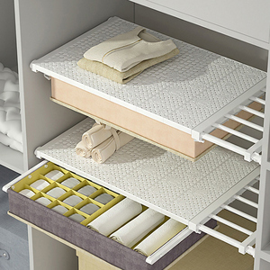 柜子分层架塑料衣柜隔板家用橱柜伸缩分隔层架宿舍衣橱隔层收纳架