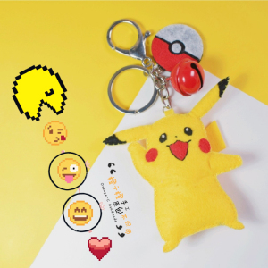 橙子橙不织布手工材料包精灵宝可梦动漫周边diy皮卡丘钥匙扣挂件