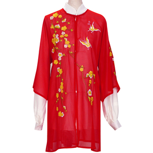 新款太极服披纱刺绣花披风演出外披练功定做纱衣男女多色飘逸披肩