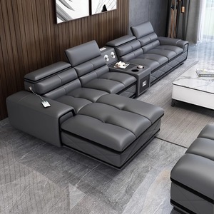 楠运简约现代皮沙发组合客厅家具皮艺大小户型整装软体欧式沙发