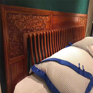 柏森家具大观系列刺猬紫檀卧室家具大床1.8米实木红木床a1503