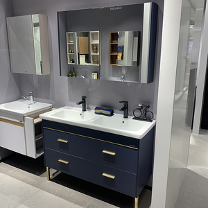 法恩莎卫浴1200mm设计的双盆,一体成型陶瓷双人浴柜fpgd3687k