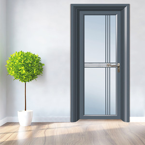 富轩门窗白色现代风格钻型平开门卫生间铝合金玻璃门定制静音门款