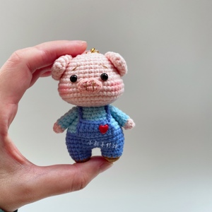 十二生肖动物小猪毛线钩针编织diy玩偶材料包钥匙扣挂件小新手作