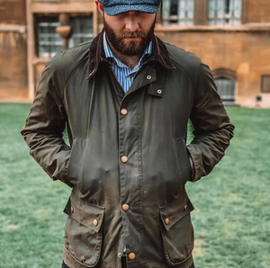 英国正品barbour ashby油蜡外套涂蜡风衣夹克防水防风夹克修身款