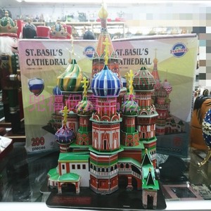 俄罗斯特色城堡教堂建筑拼图世界著名地标古建筑模型立体拼图摆件