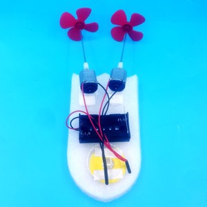小学生手工小制作diy益智拼装材料儿童玩具双桨螺旋桨船材料包