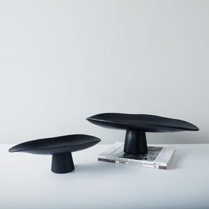 简约现代树脂高脚果盘创意客厅餐桌茶几收纳托盘摆件样板间装饰品