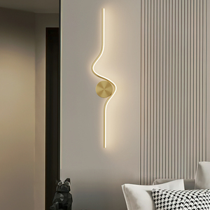 极简全铜长条壁灯现代简约设计师创意客厅电视背景墙卧室床头壁灯
