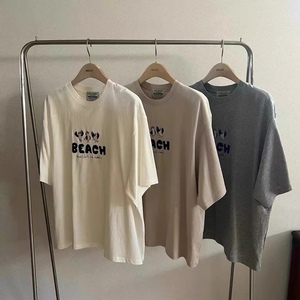 现chlee韩国东大门代购masof23春夏可爱小企鹅字母减龄短袖t恤