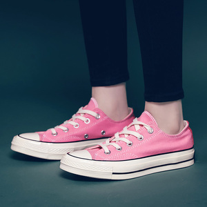 star/匡威1970s官网正品三星标粉色复古低帮帆布鞋女高帮樱花板鞋