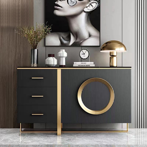 轻奢风意式岩板玄关柜客厅极简设计师一体现代装饰柜入户柜间厅柜