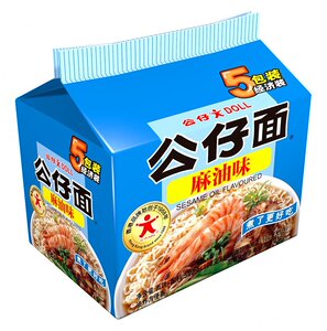 公仔面香港方便面麻油味540g五连包面饼速食面干吃面泡面袋装.