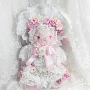「珍珠兔」兔熊衣服奶茶熊衣服小lolita裙中村奶茶花嫁款 可换色