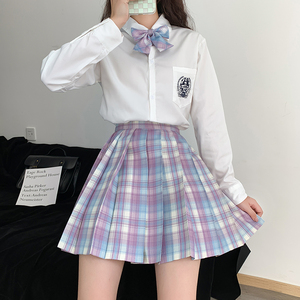 玻璃糖jk制服裙全套装秋季正版兔缝缝日系啦啦酱衬衫百褶裙格女裙