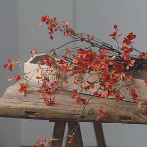 禅意创意秋色假树枝藤条龙须枝落地桌面装饰软装摆件客厅家居红叶