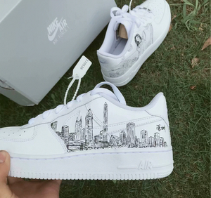 aj1乔丹af1空军一号球鞋白鞋手绘彩绘diy涂鸦定制简笔自绘手工