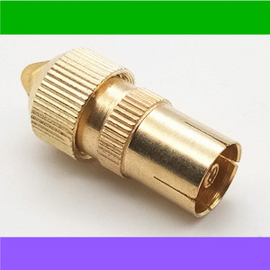 有线电视插头rf母头 tv视频射频线接头 天线插头tv母插头 镀金头
