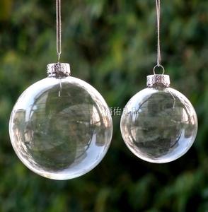 透明玻璃水晶球无缝圣诞球圣诞节挂饰礼品圣诞用品礼物橱窗酒店