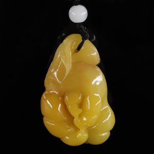 福建特产正宗寿山石吊坠老矿黄芙蓉石雕佛手项链挂件配饰手把玩件