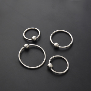 不锈钢大尺寸PA环BCR卡球环乳环单珠锁扣环延时环夹珠环穿刺饰品