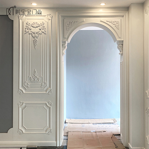 树宝宝白色欧式弧形拱形造型垭口门套装饰包边罗马柱阳台玄关定制