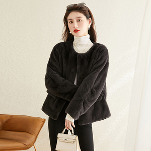 真貂整貂块貂外套2022年新款进口貂水貂短款女皮草妃之皇皮草6599